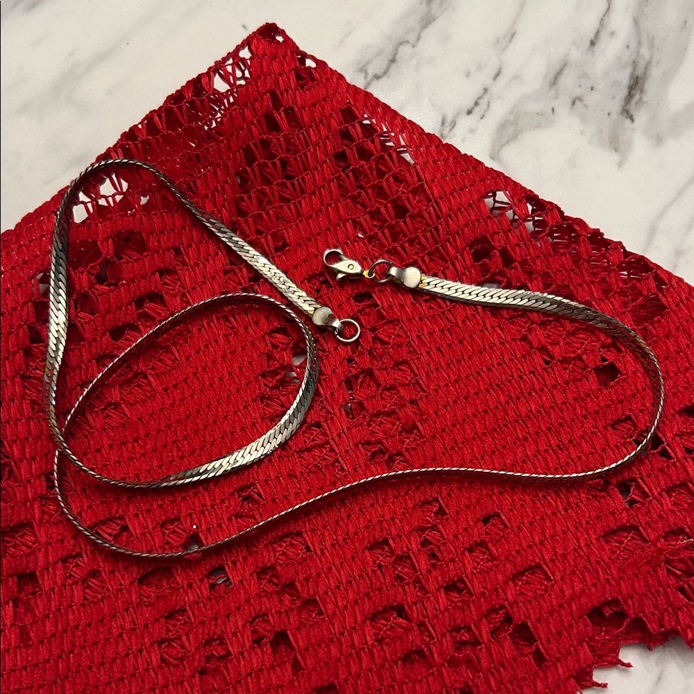 Herringbone Silver Necklace